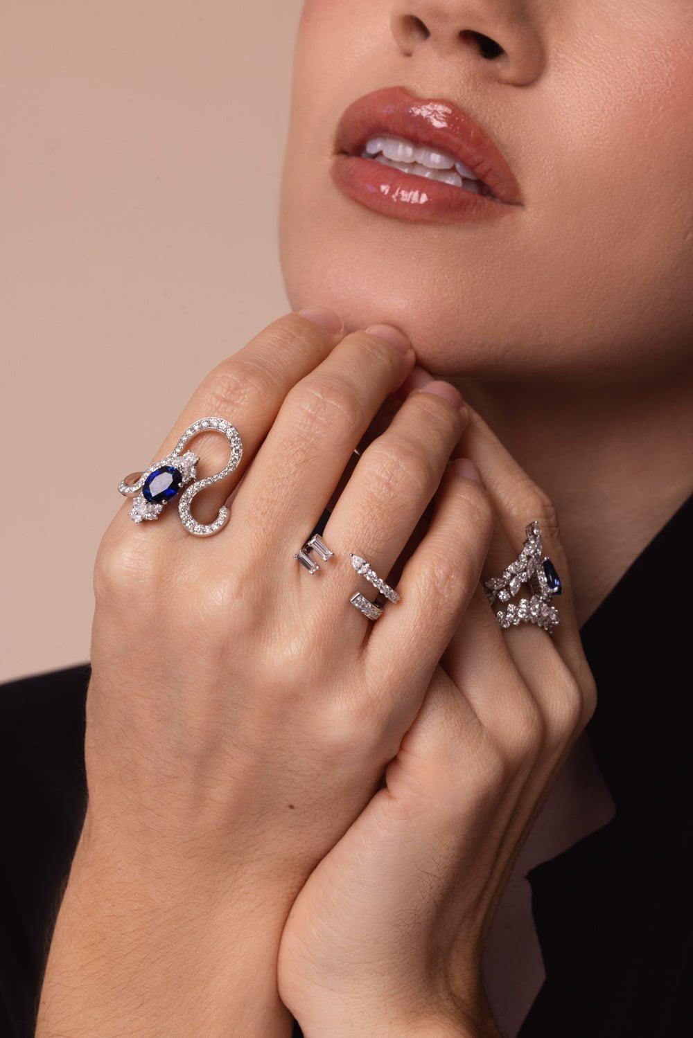 YEPREM JEWELLERY-Y-Not Stackable Ring-WHITE GOLD