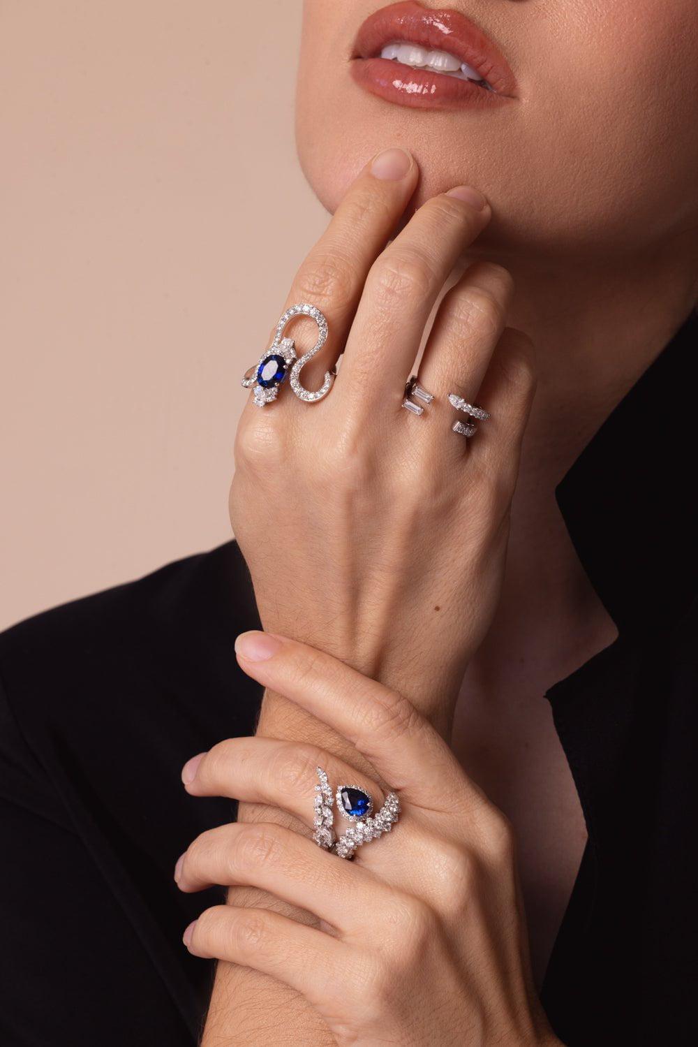 YEPREM JEWELLERY-Y-Not Stackable Ring-WHITE GOLD