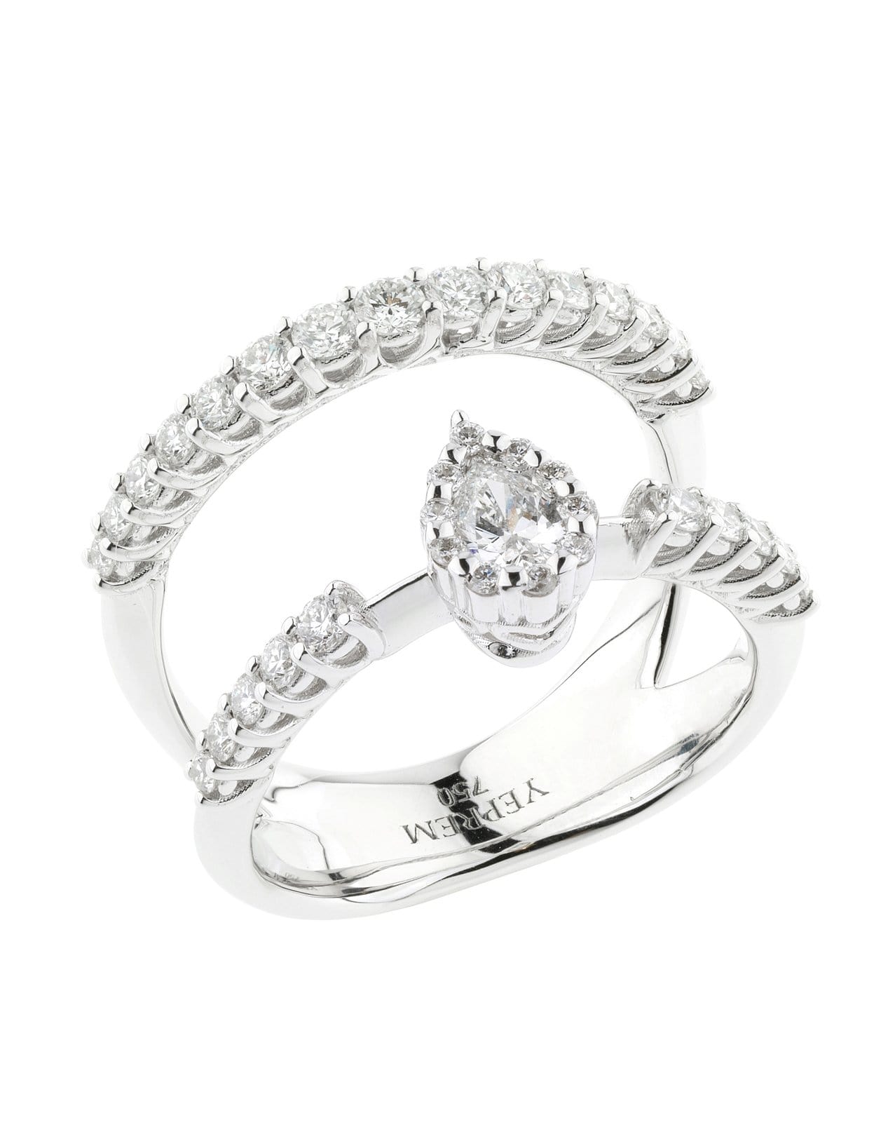 YEPREM JEWELLERY-Round and Marquise Diamond Ring-WHITE GOLD