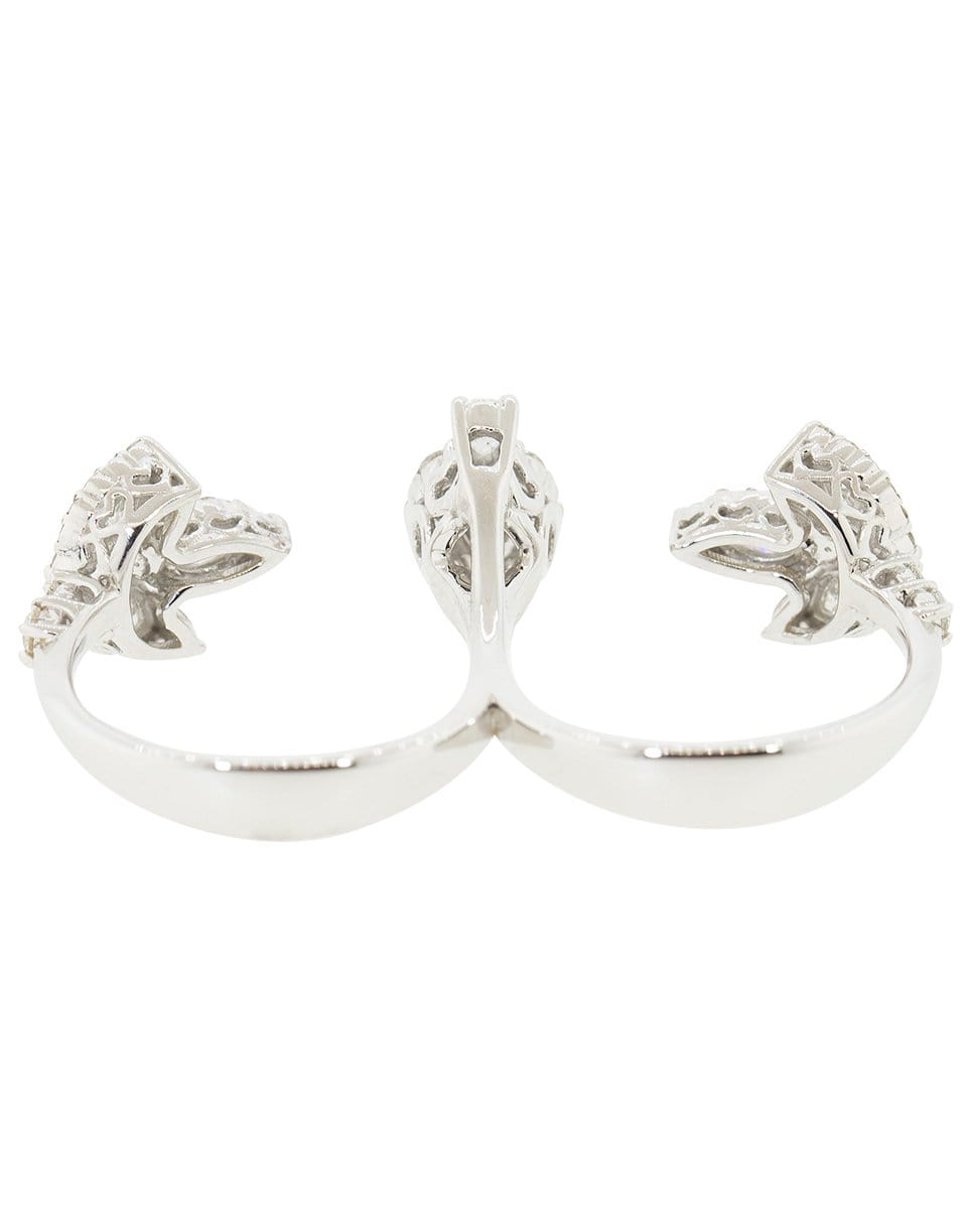YEPREM JEWELLERY-Round, Marquise, and Pear Diamond Double Finger Ring-WHITE GOLD
