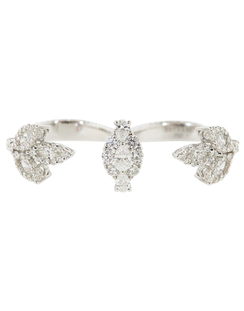 YEPREM JEWELLERY-Round, Marquise, and Pear Diamond Double Finger Ring-WHITE GOLD