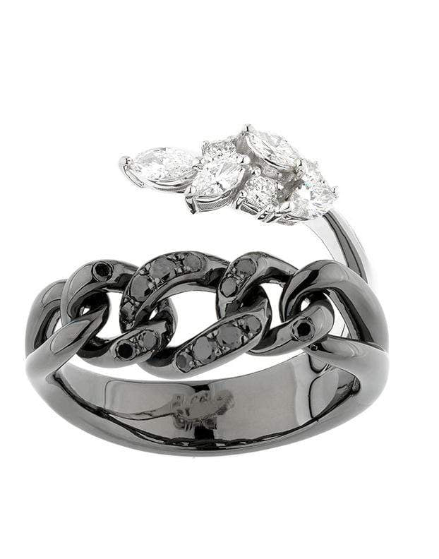 YEPREM JEWELLERY-Diamond Chain Ring-WHITE GOLD
