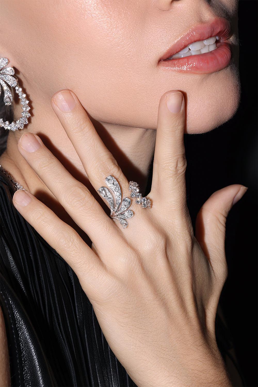 Y-Not Diamond Ring-WHITE GOLD-JEWELRYFINE JEWELRING-YEPREM JEWELLERY