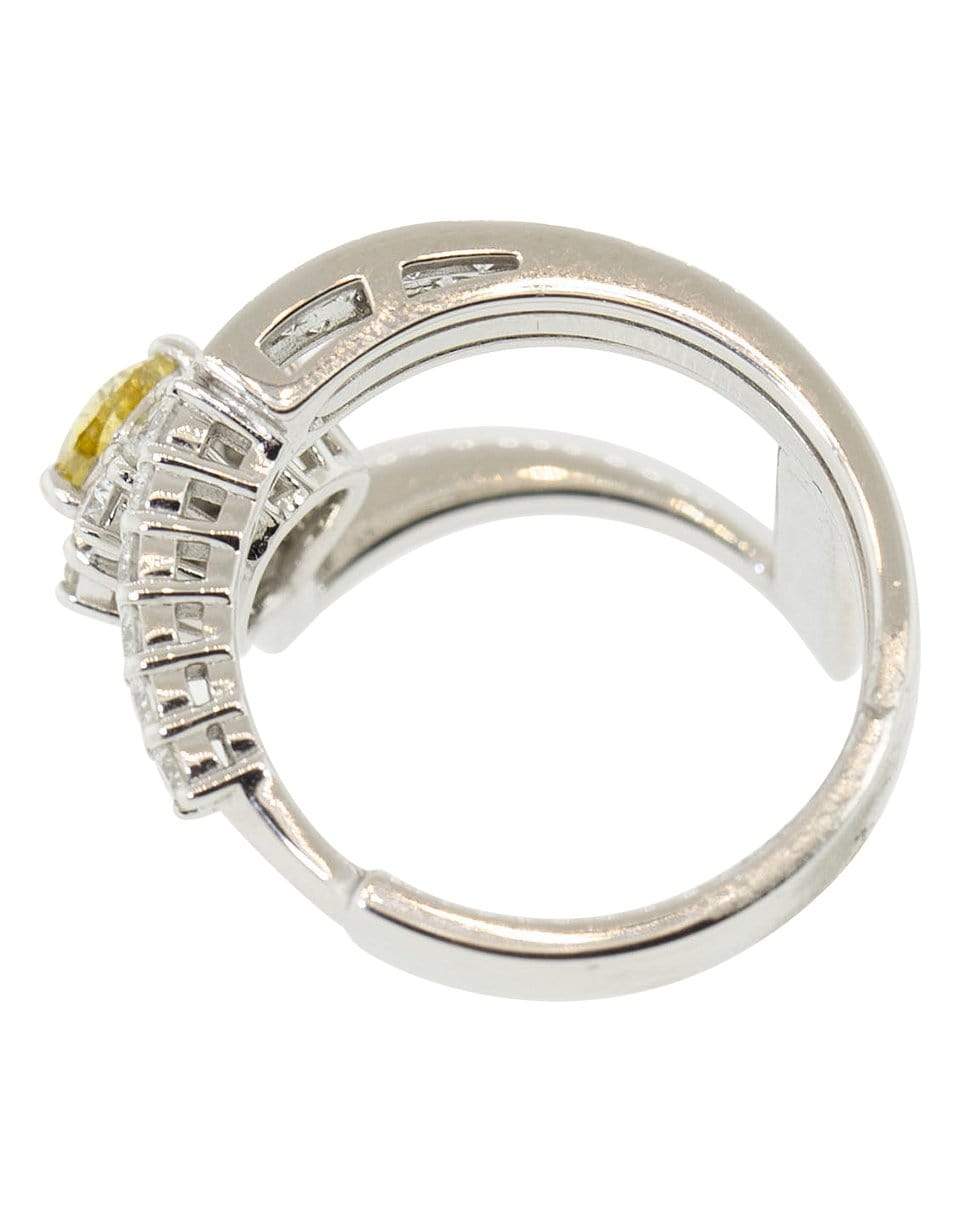 YEPREM JEWELLERY-Brown Pear and White Round Diamond Ring-WHTGLD