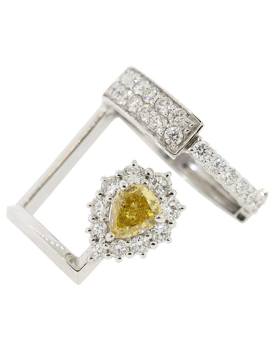 YEPREM JEWELLERY-Brown Pear and White Round Diamond Ring-WHTGLD
