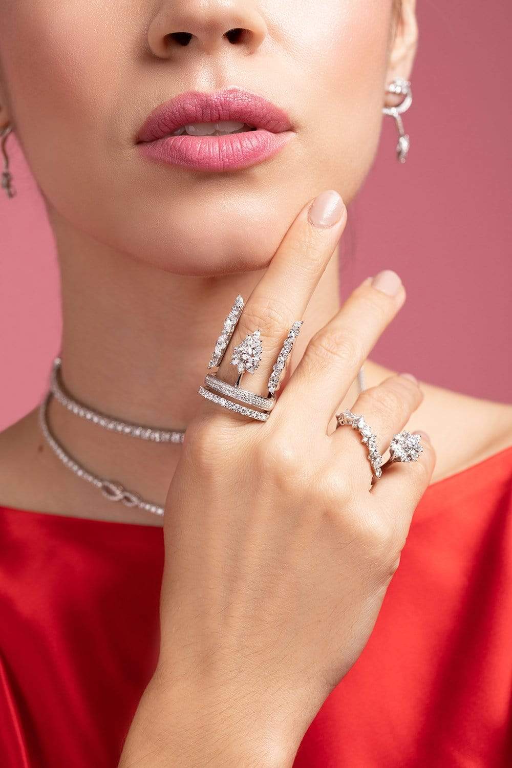 YEPREM JEWELLERY-Round, Marquise, and Pear Diamond Ring-WHTGLD