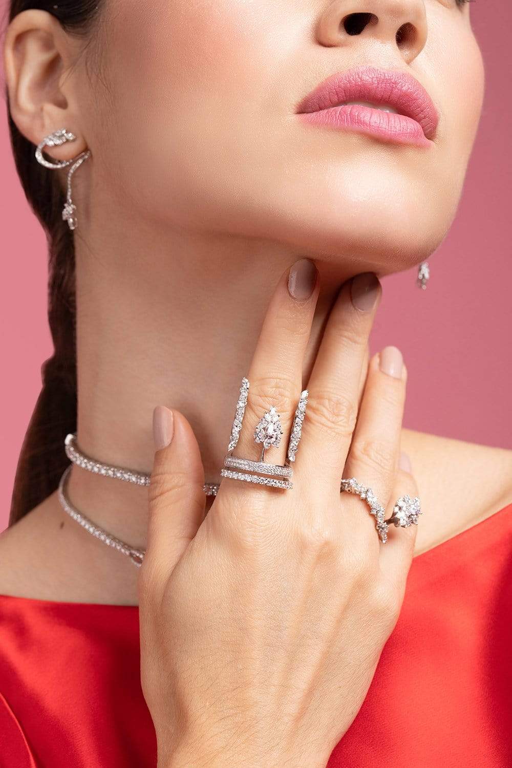 YEPREM JEWELLERY-Round, Marquise, and Pear Diamond Ring-WHTGLD