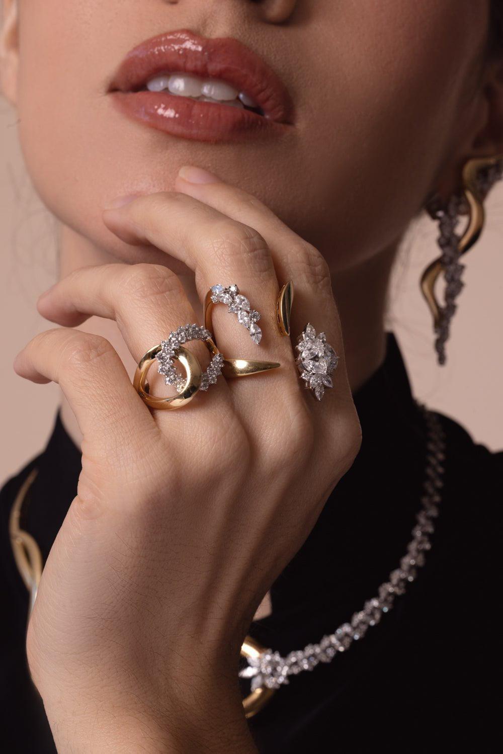 YEPREM JEWELLERY-Golden Strada Infinity Stackable Ring-YELLOW GOLD