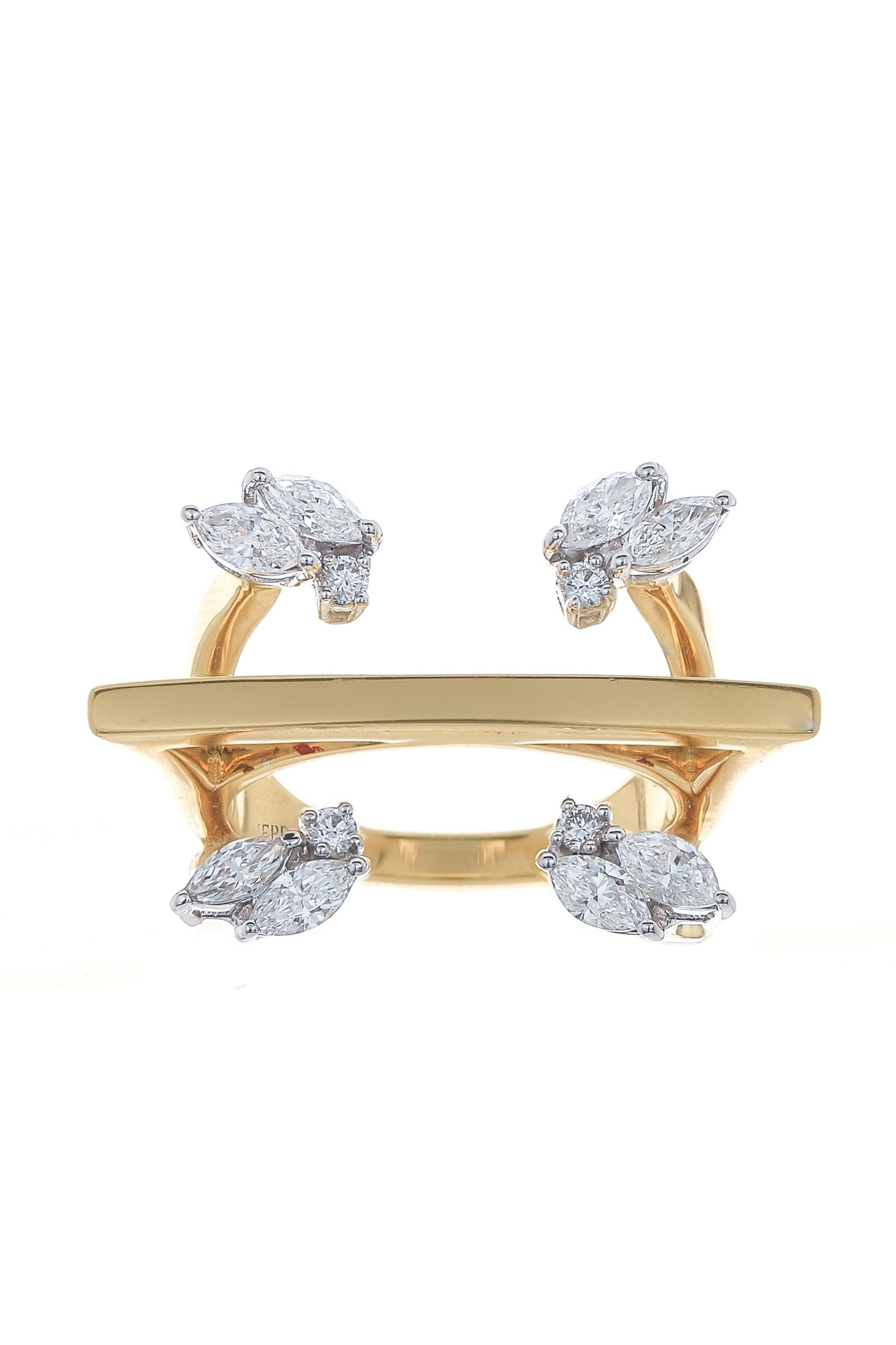 YEPREM JEWELLERY-Diamond Bar Ring-YELLOW GOLD