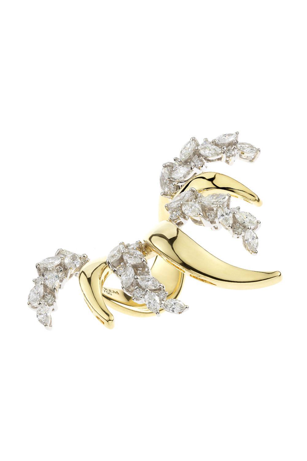 Golden Strada Diamond Statement Ring-YELLOW GOLD-7.5-JEWELRYFINE JEWELRING-YEPREM JEWELLERY
