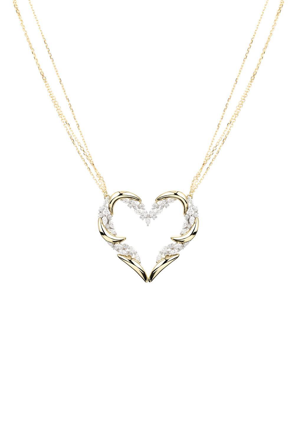 Diamond Strada Heart Necklace-YELLOW GOLD-JEWELRYFINE JEWELNECKLACE O-YEPREM