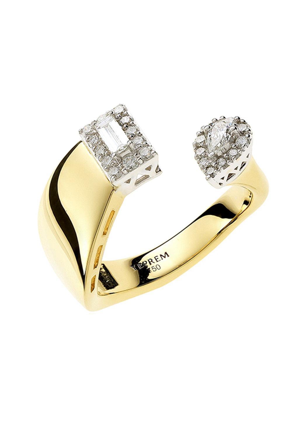 Diamond Baguette Stackable Open Strada Ring-YELLOW GOLD-6.5-JEWELRYFINE JEWELRING-YEPREM