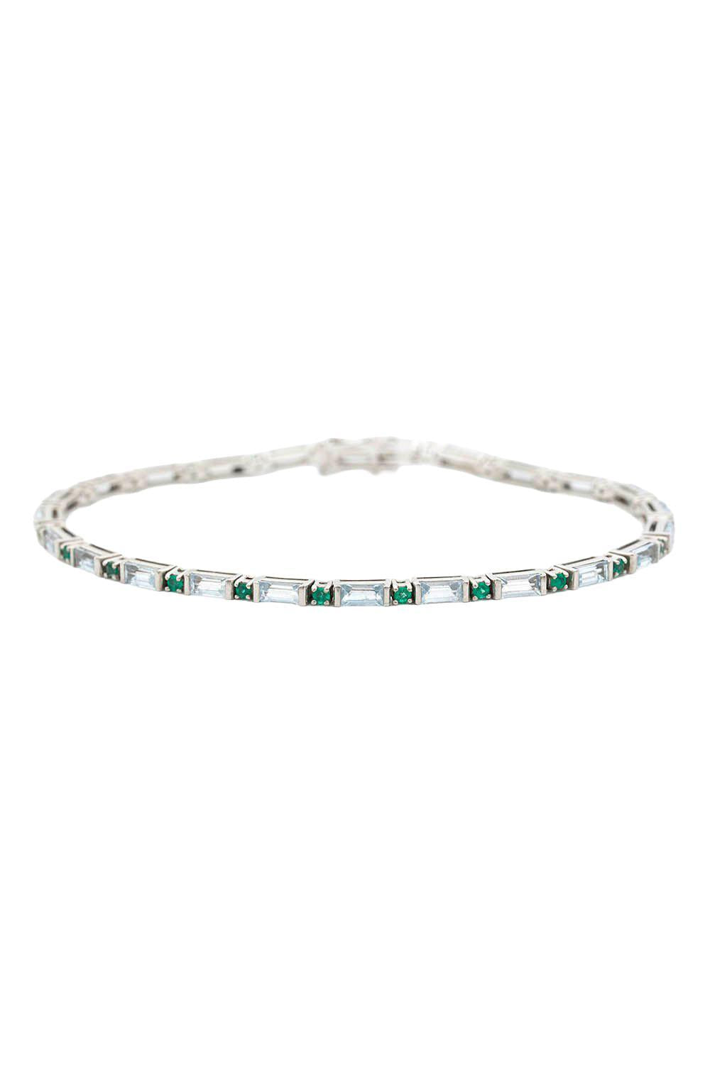 Aquamarine Emerald Spring Bracelet-PLAT-JEWELRYFINE JEWELBRACELET O-YI COLLECTION