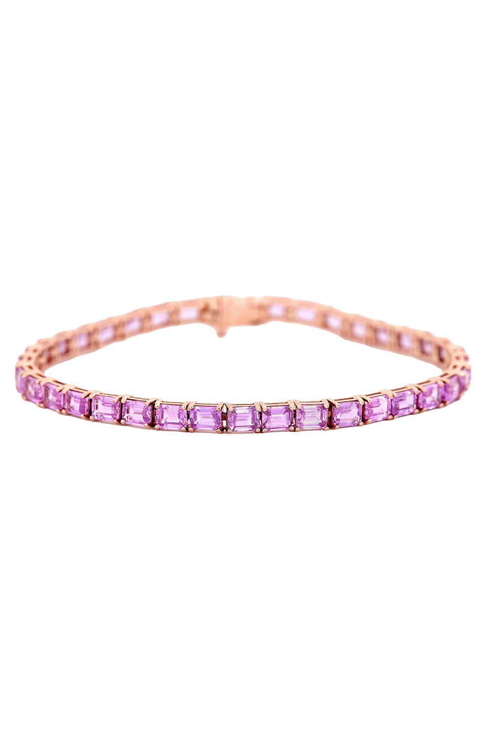 Pink Sapphire Supreme Tennis Bracelet-ROSE GOLD-JEWELRYFINE JEWELBRACELET O-YI COLLECTION