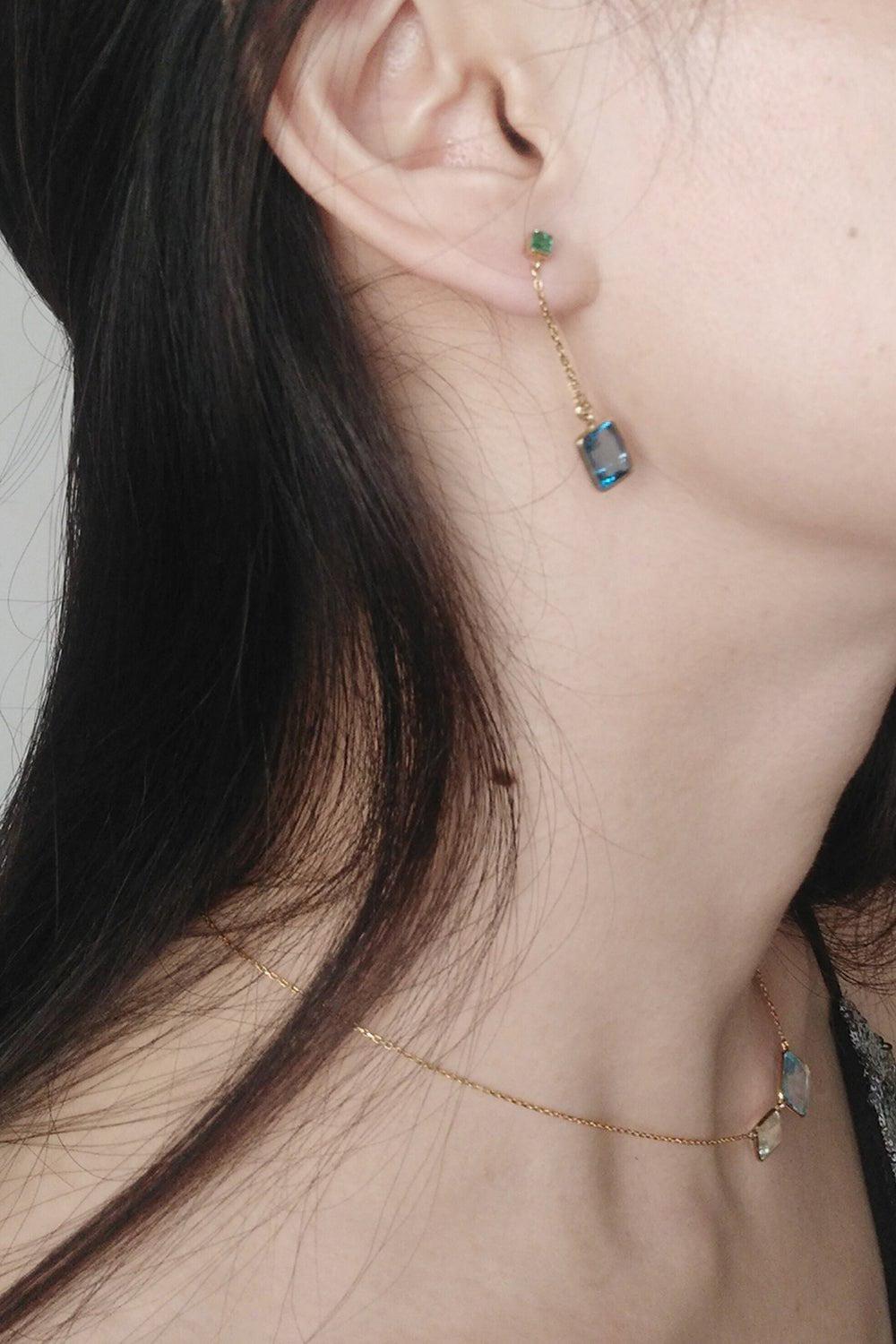 YI COLLECTION-Chain Earrings-YELLOW GOLD