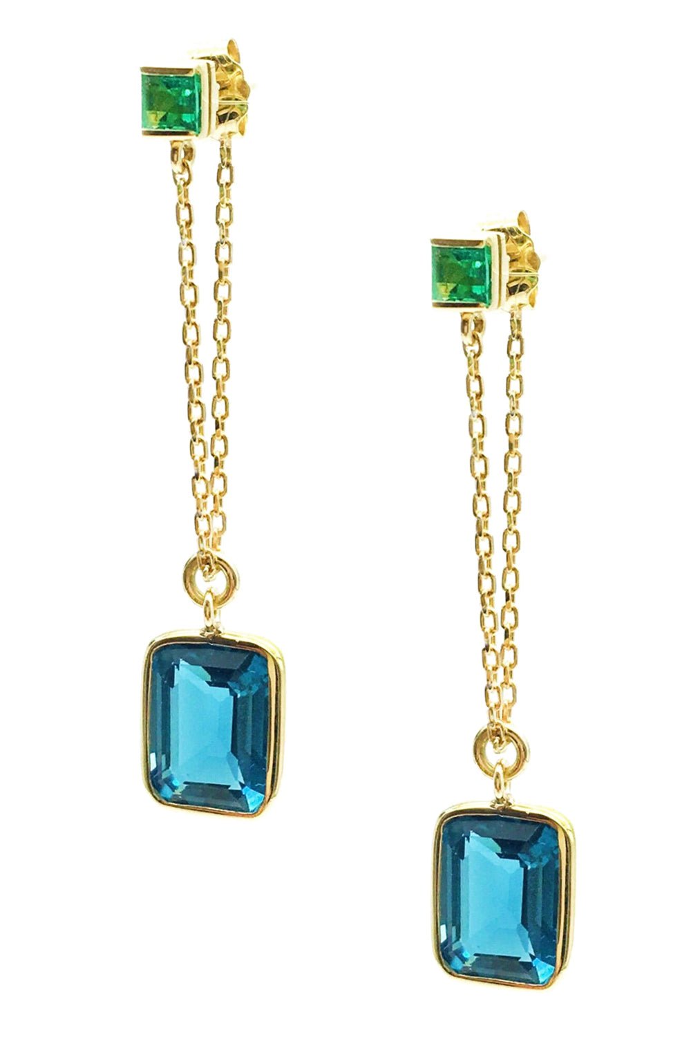 YI COLLECTION-Chain Earrings-YELLOW GOLD