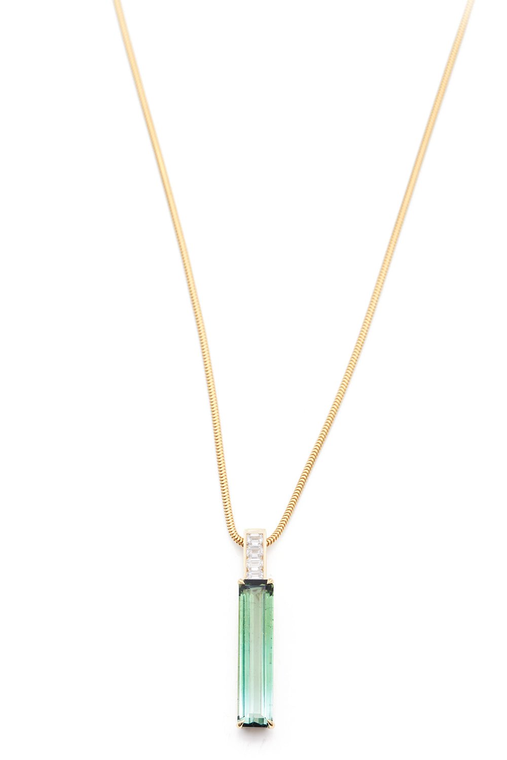YI COLLECTION-Jumbo Deco Pendant Necklace-YELLOW GOLD