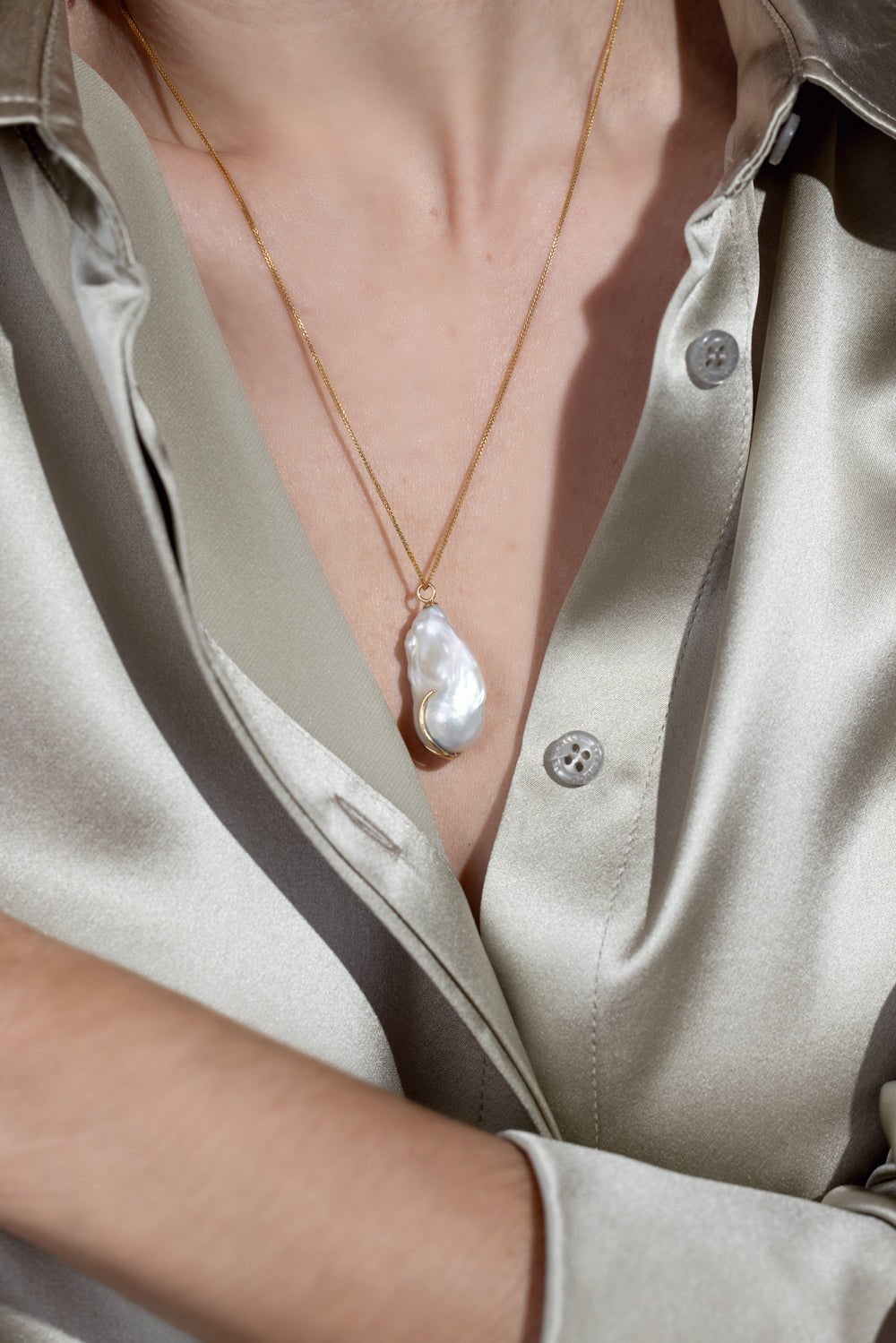 YI COLLECTION-Kintsugi Necklace-YELLOW GOLD