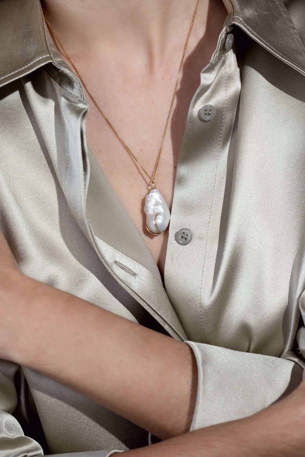 YI COLLECTION-Kintsugi Necklace-YELLOW GOLD