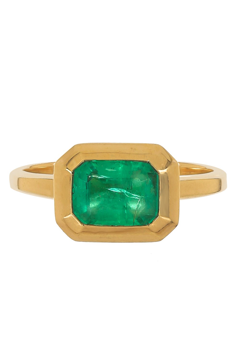 YI COLLECTION-Emerald Nouveau Ring-YELLOW GOLD
