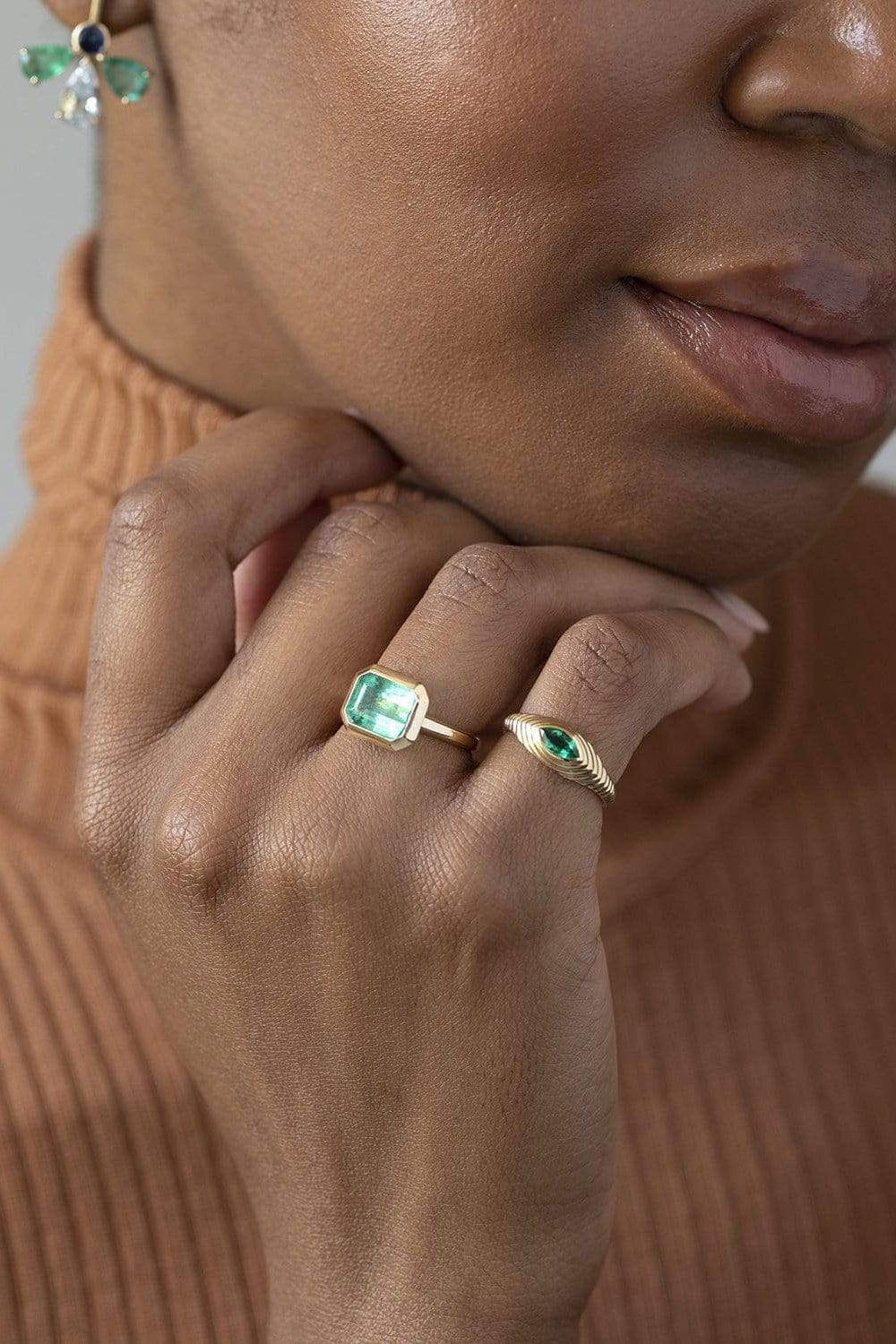 YI COLLECTION-Emerald Nouveau Supreme Ring-YELLOW GOLD