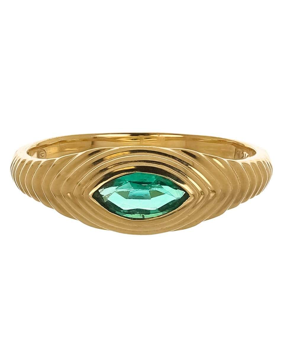 YI COLLECTION-Emerald Pyramid Eye Ring-YELLOW GOLD