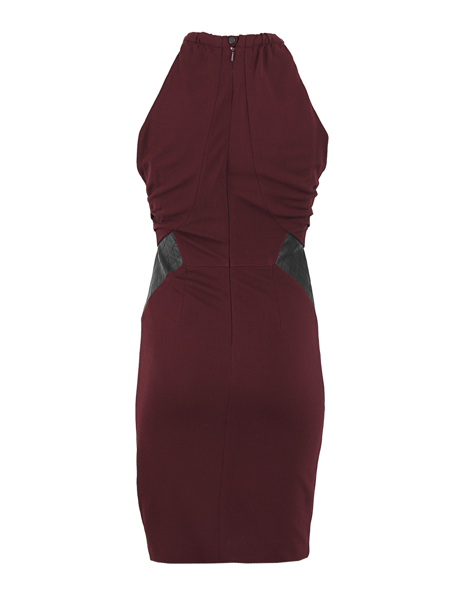 YIGAL AZROUEL-Jersey Dress with Leather Insert-