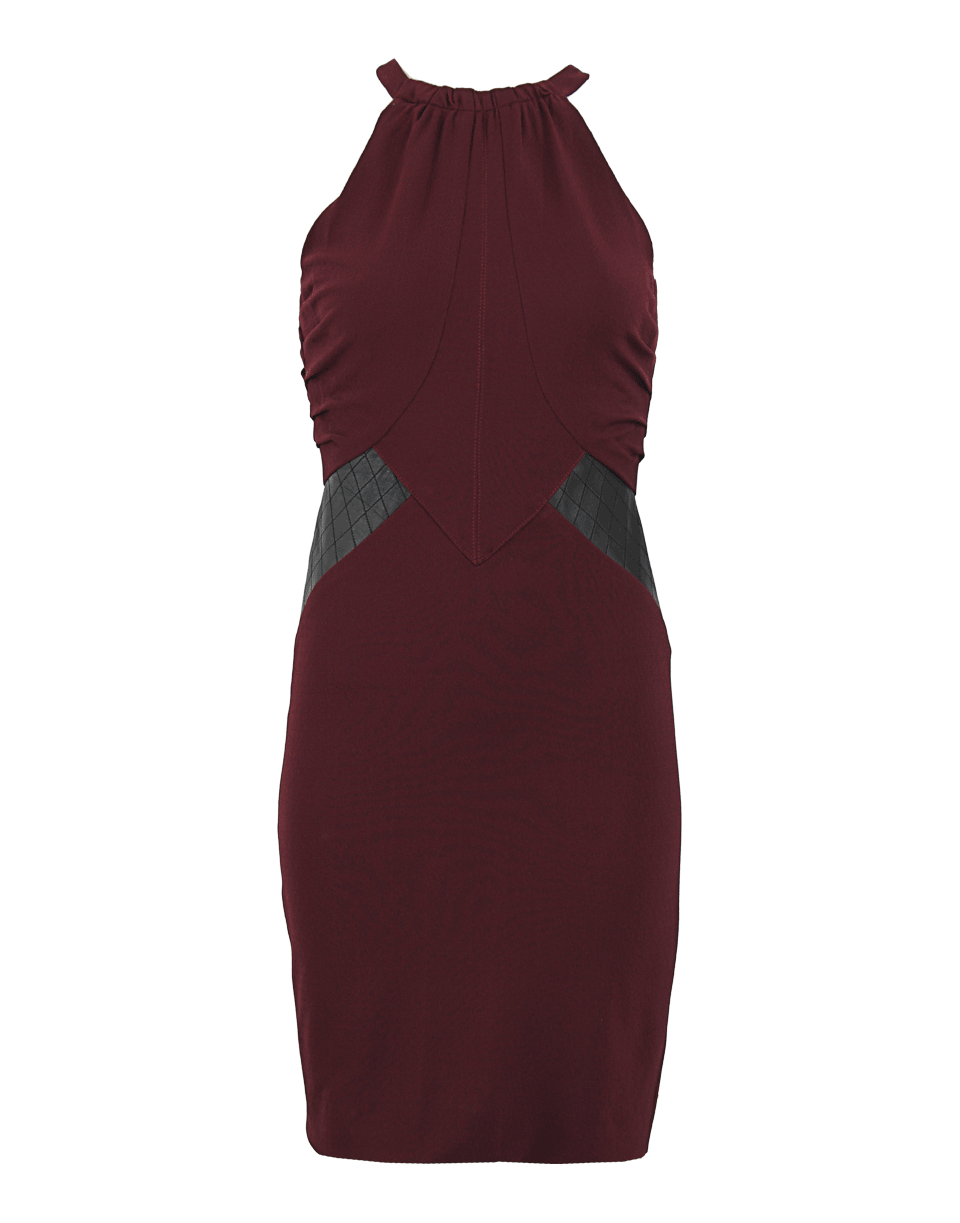 YIGAL AZROUEL-Jersey Dress with Leather Insert-