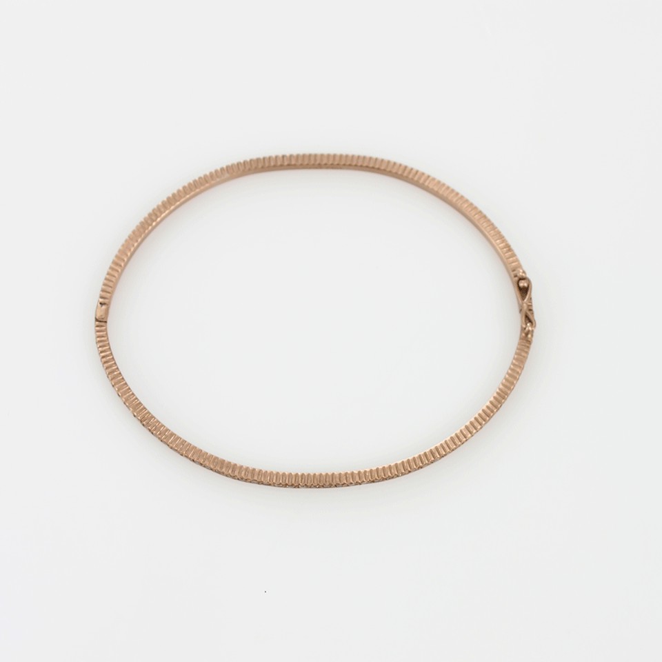 YOSSI HARARI-Lilah Champagne Diamond Pave Bangle-ROSE GOLD