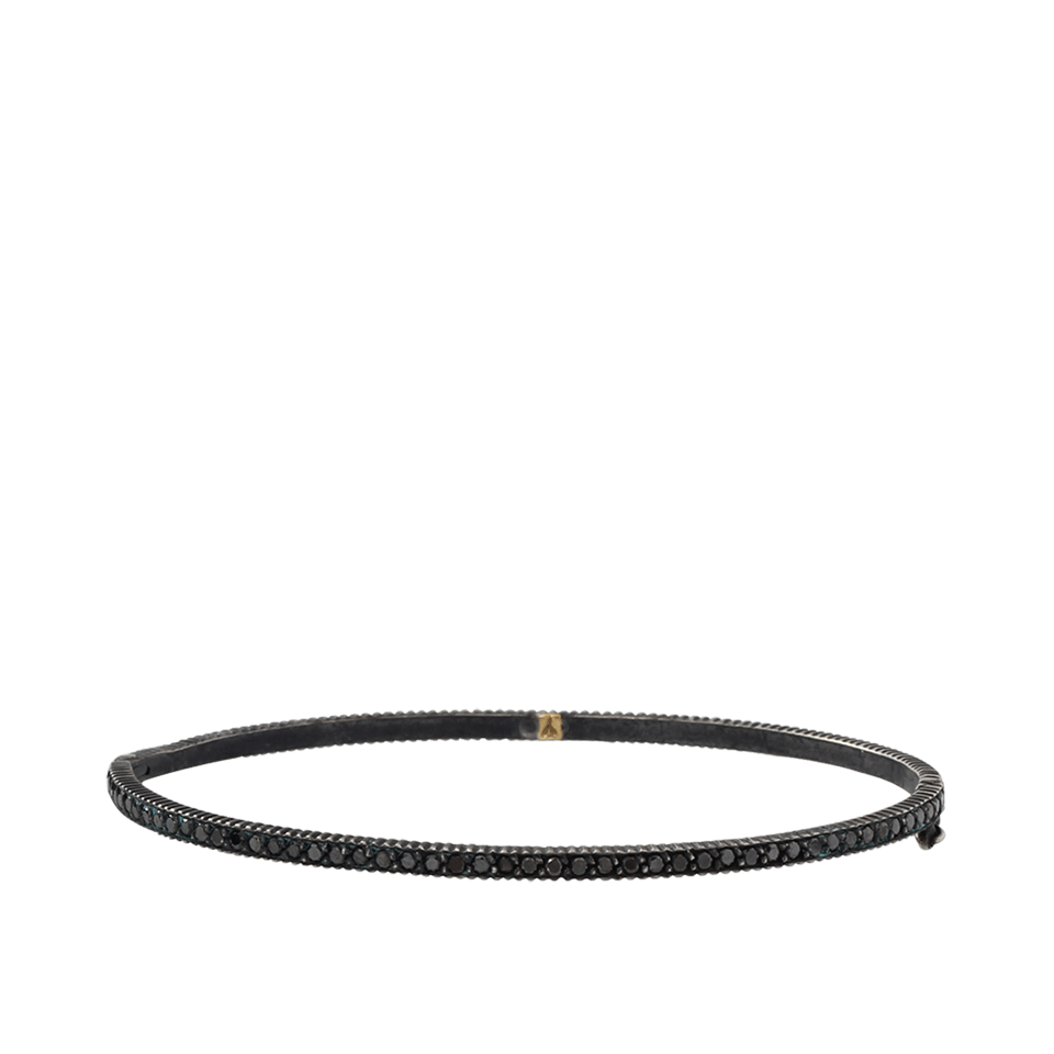 YOSSI HARARI-Lilah Black Diamond Hinge Bangle-GILVER