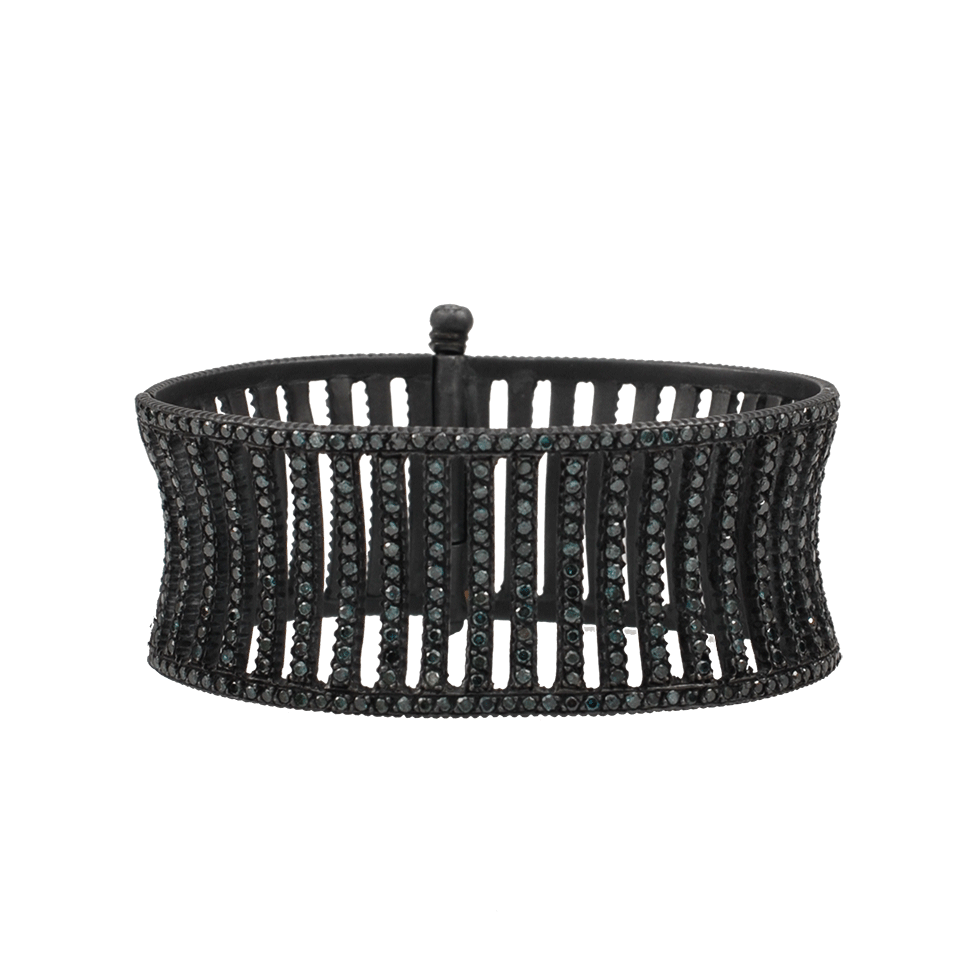 YOSSI HARARI-Lilah Blue Diamond Pave Corset Cuff-GILVER