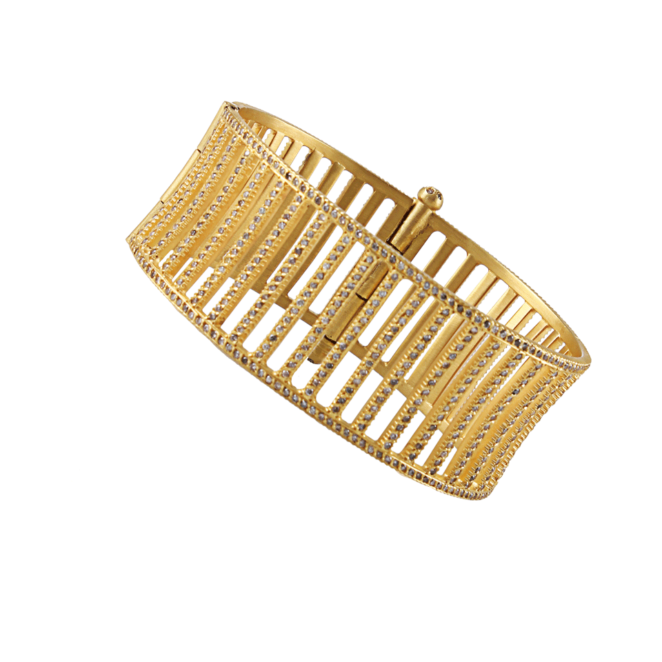 YOSSI HARARI-Lilah Cognac Corset Cuff-YLLW GLD