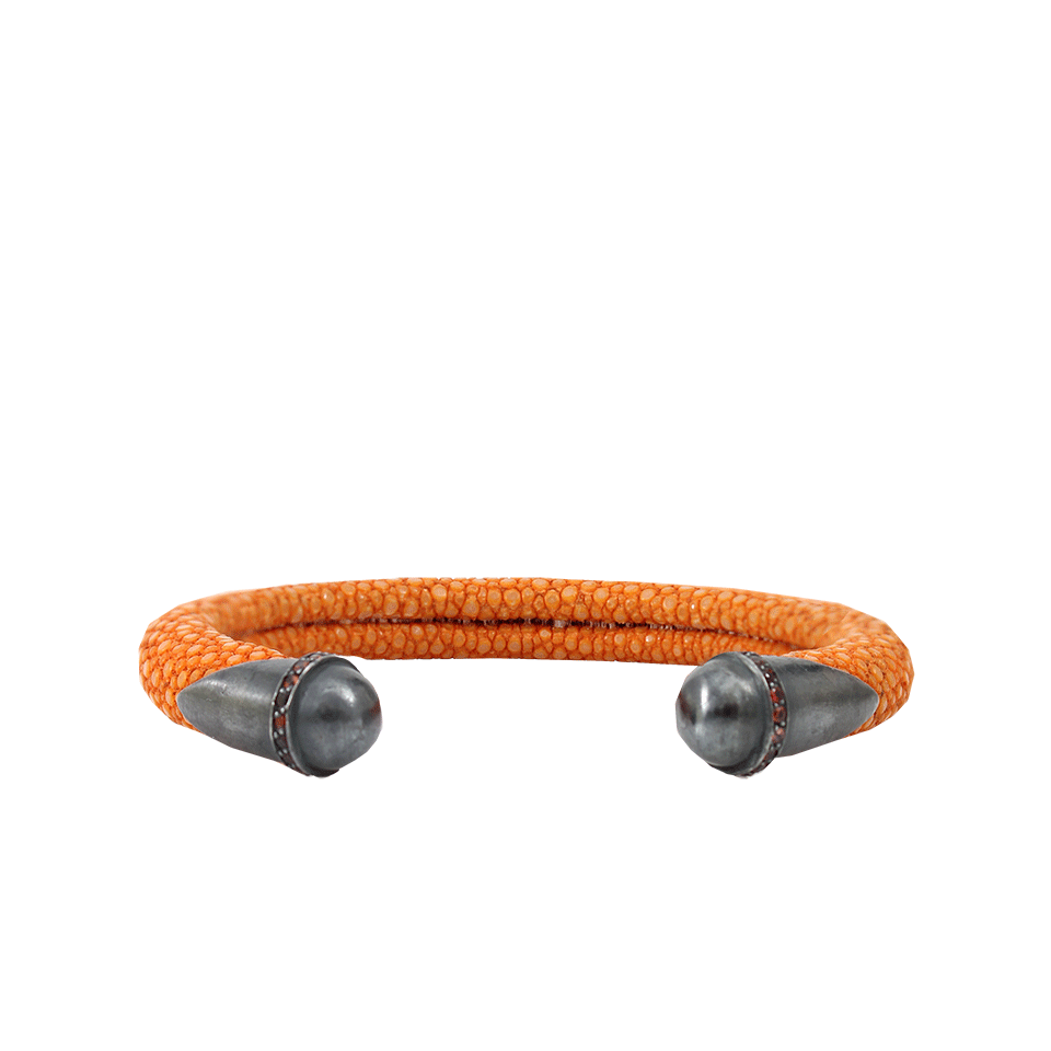 YOSSI HARARI-Small Lilah Orange Stingray Cuff-GILVER