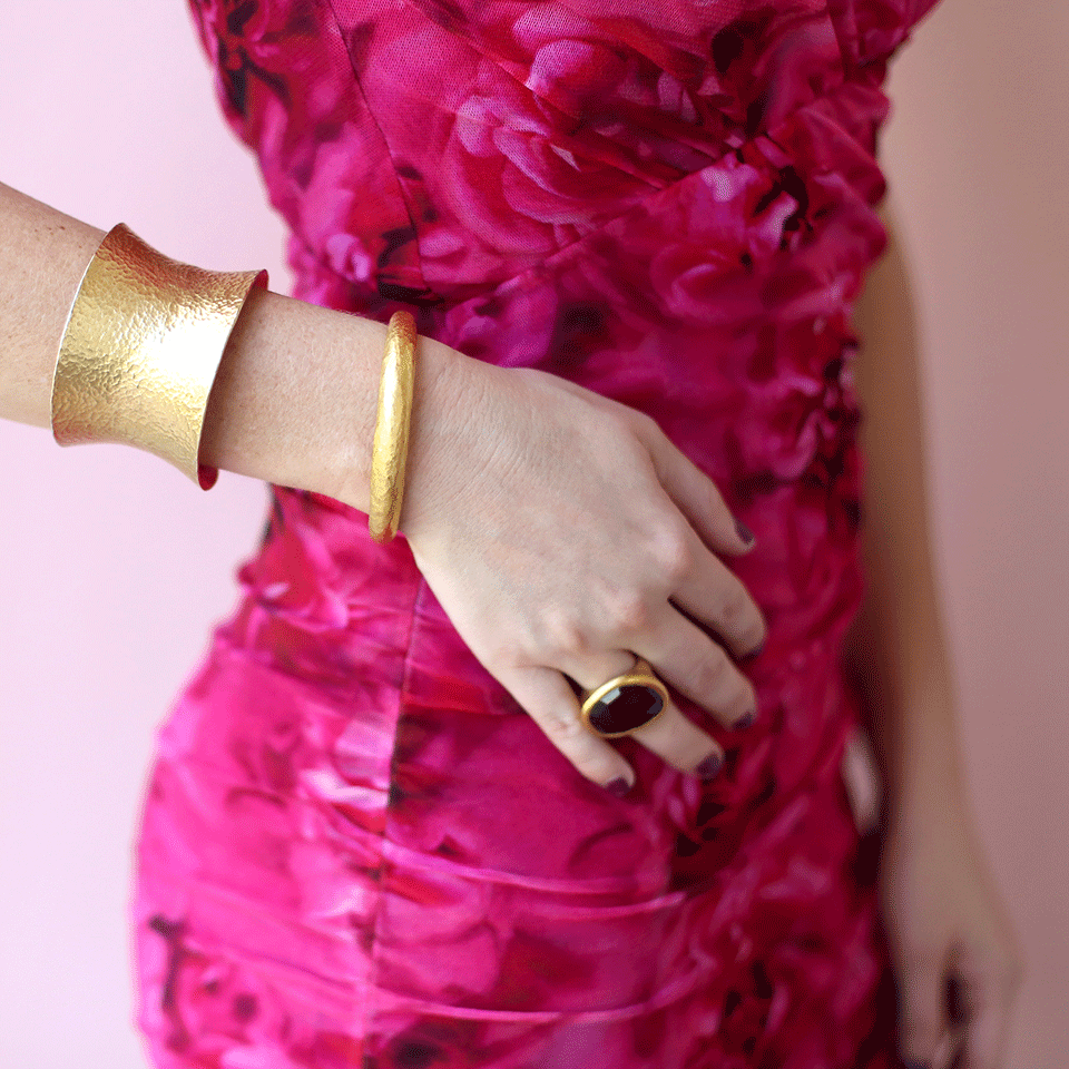 YOSSI HARARI-Roxanne Cuff Bracelet-YELLOW GOLD