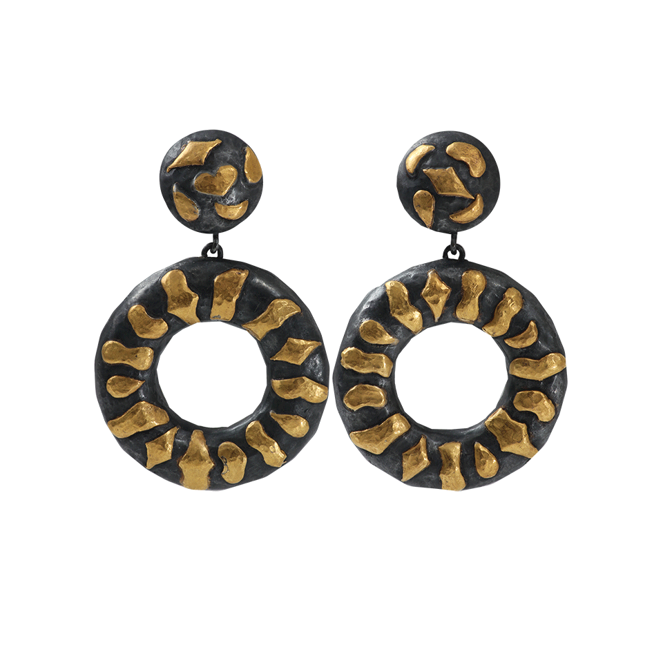 YOSSI HARARI-Large Libra Round Chandelier Earrings-GILVER