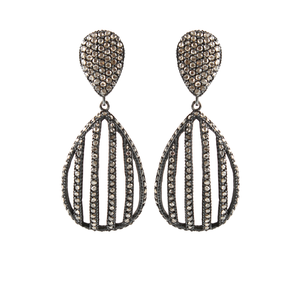 YOSSI HARARI-Lilah Cage Drop Diamond Earrings-GILVER