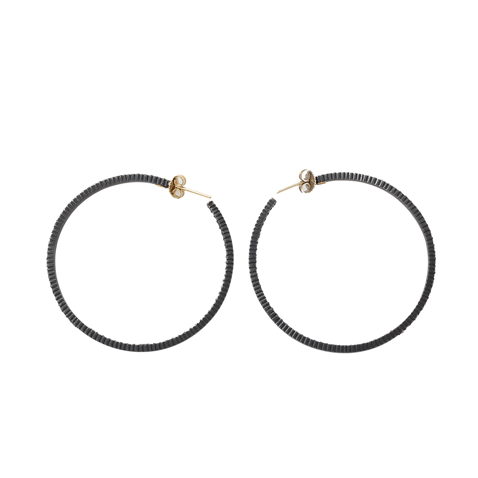 YOSSI HARARI-Lilah Cognac Diamond Hoop Earrings-GILVER