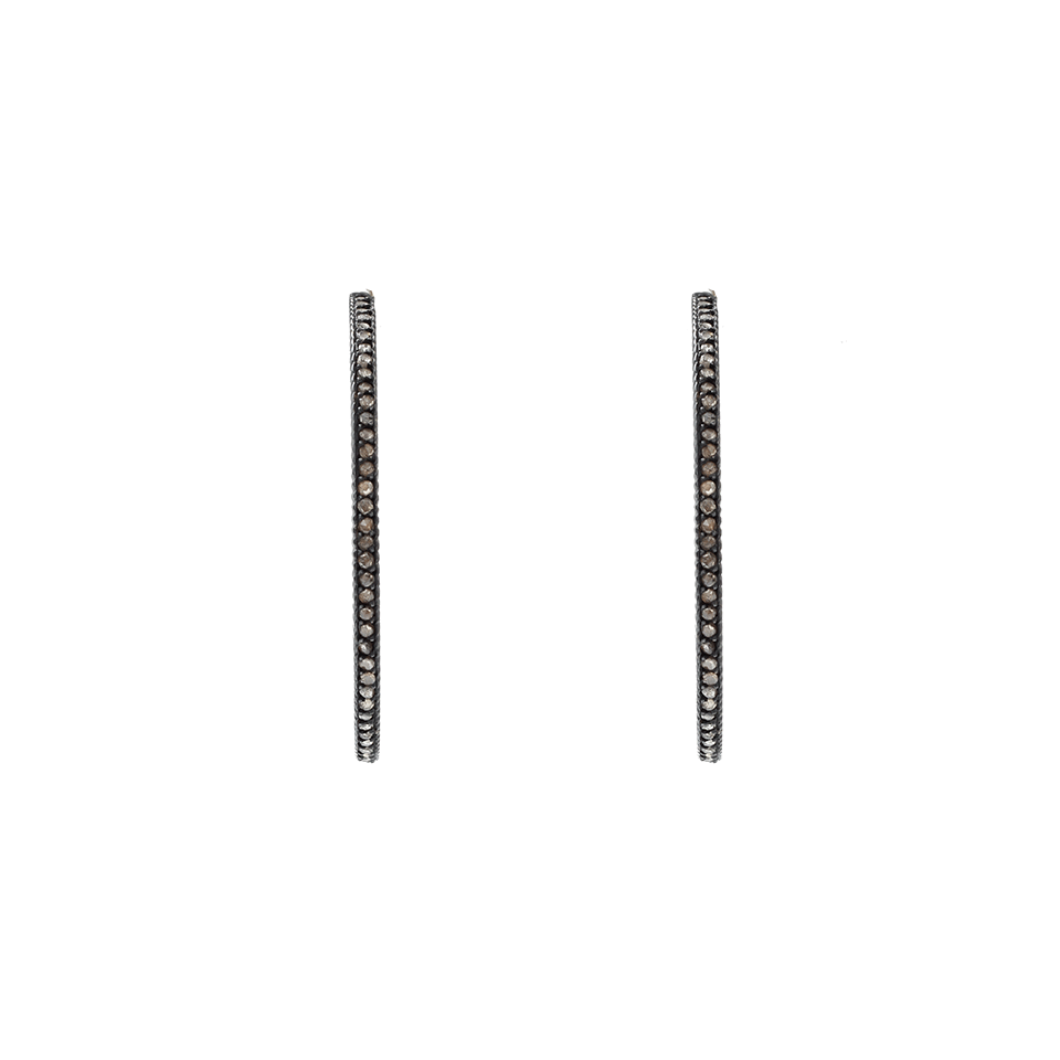 YOSSI HARARI-Lilah Cognac Diamond Hoop Earrings-GILVER