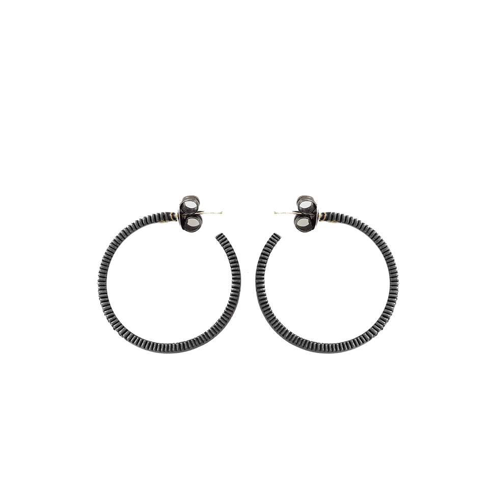 YOSSI HARARI-Lilah Pave Hoop Earrings-GILVER