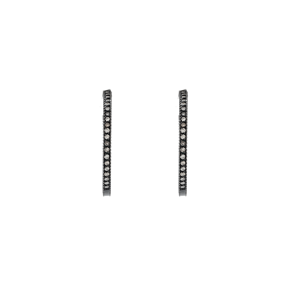 YOSSI HARARI-Lilah Pave Hoop Earrings-GILVER