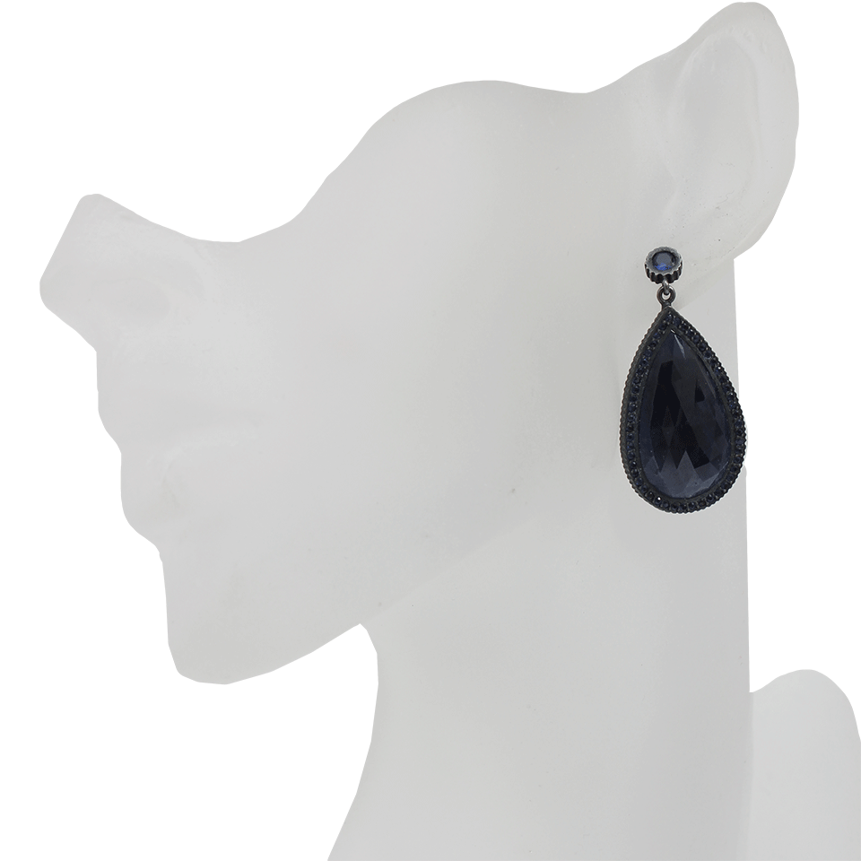 YOSSI HARARI-Lilah Pear Shape Sapphire Slice Earrings-GILVER