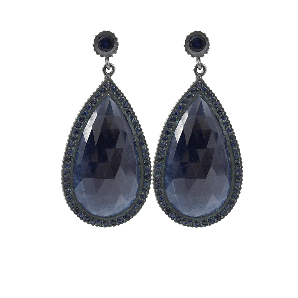 YOSSI HARARI-Lilah Pear Shape Sapphire Slice Earrings-GILVER