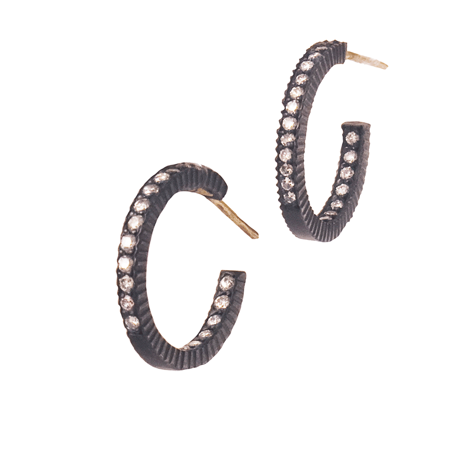 YOSSI HARARI-Lilah Small Diamond Hoop Earrings-GILVER