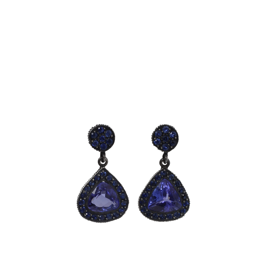 YOSSI HARARI-Lilah Tanzanite And Sapphire Earrings-GILVER