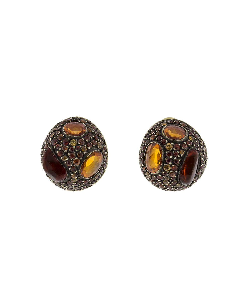 YOSSI HARARI-Roxanne Fire Opal Stud Earrings-GILVER