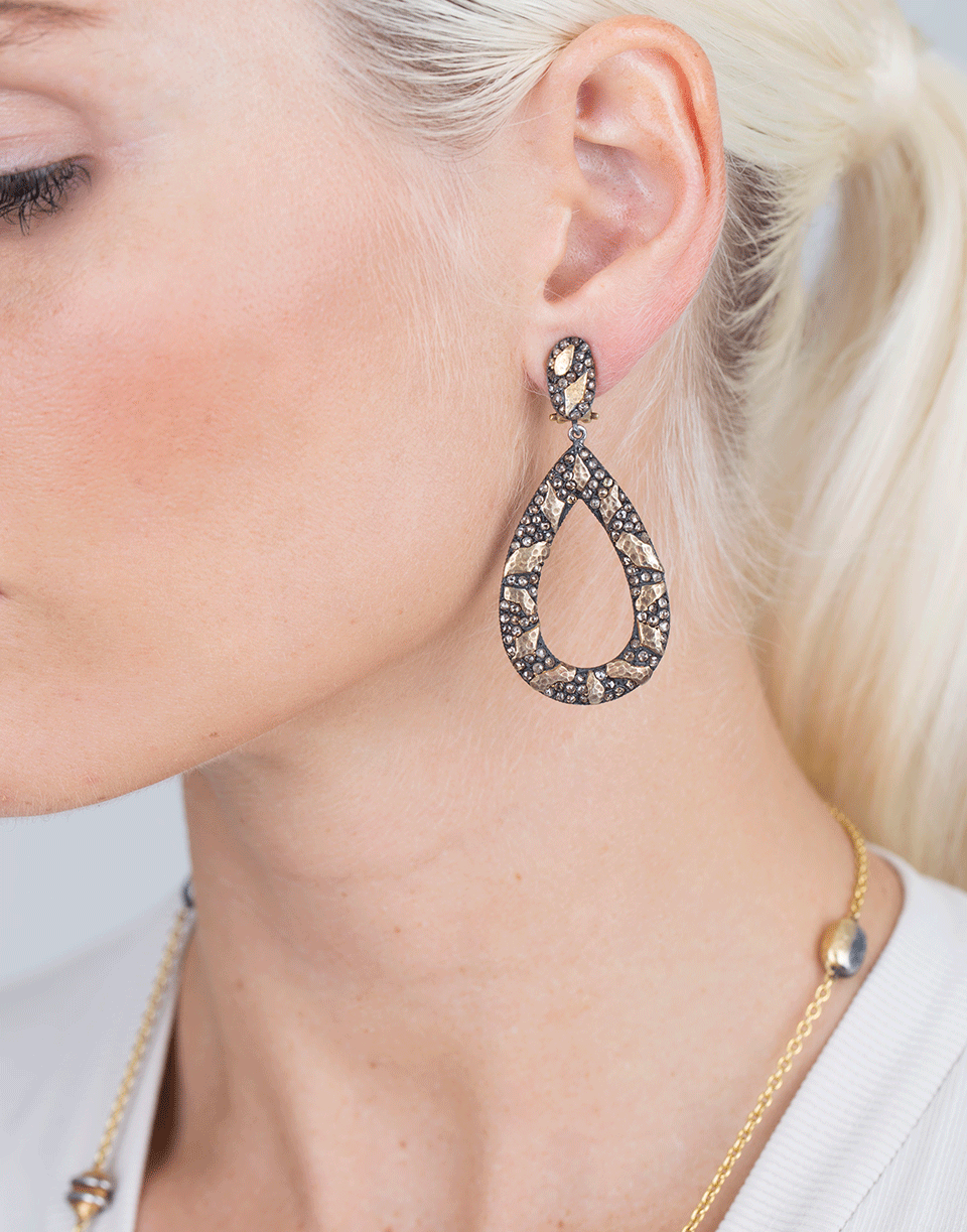 YOSSI HARARI-Libra Cognac-Diamond Drop Earrings-GLD/GLVR