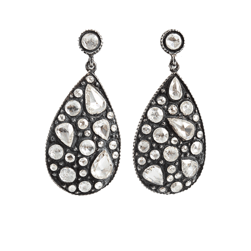 YOSSI HARARI-Large Sara Mosaic Drop Earrings-GLVR/GLD