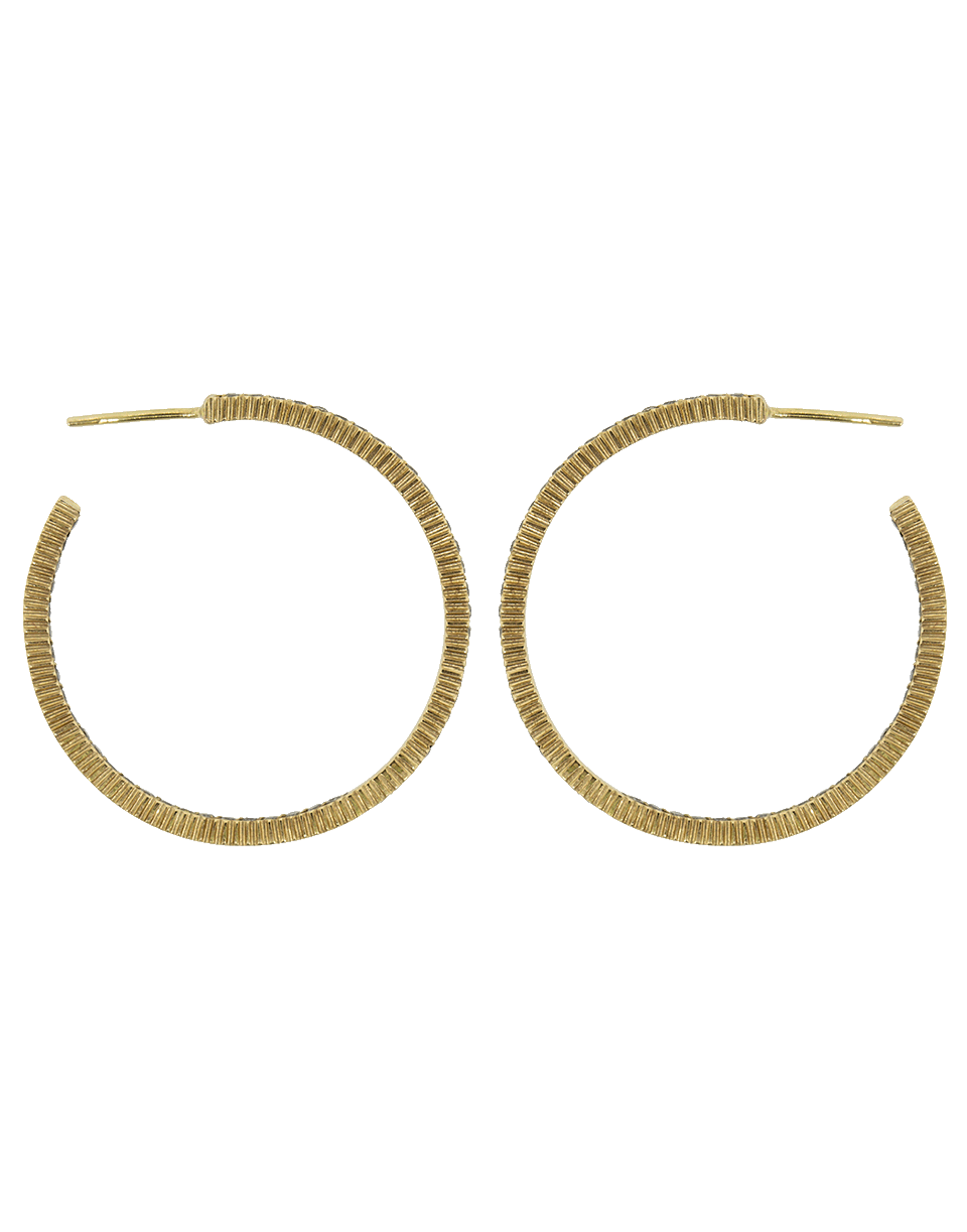 YOSSI HARARI-Lilah Cognac Diamond Pave Hoop Earrings-ROSE GOLD