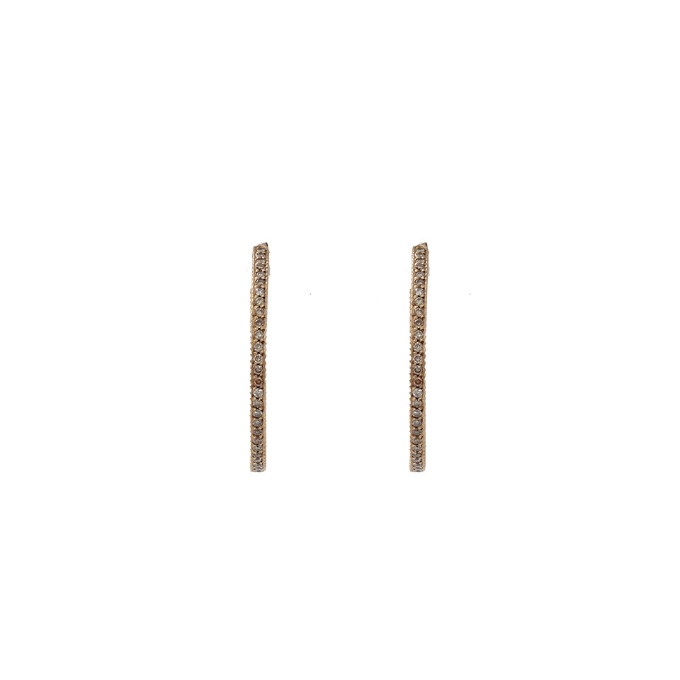 YOSSI HARARI-Lilah Cognac Diamond Pave Hoop Earrings-ROSE GOLD