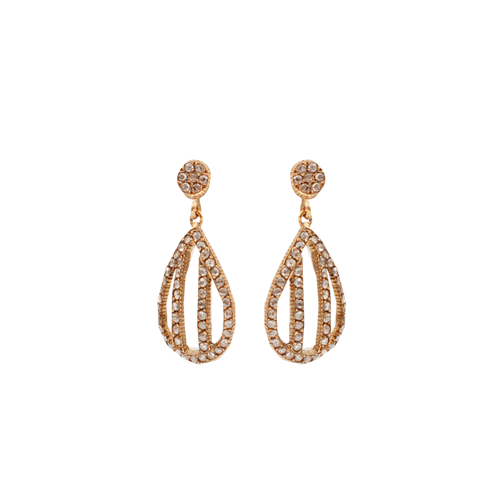YOSSI HARARI-Lilah Small Diamond Cage Earrings-ROSE GOLD